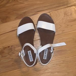 Steve Madden Sandals / White Straps / Never Worn